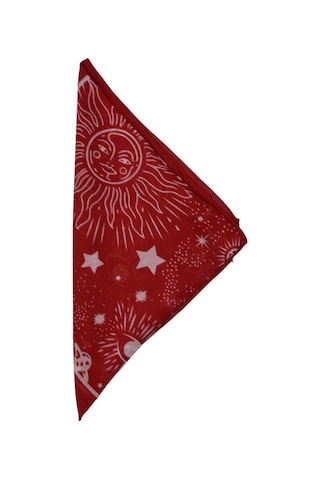 Bandana Atmosfer Desenli Kare Kırmızı