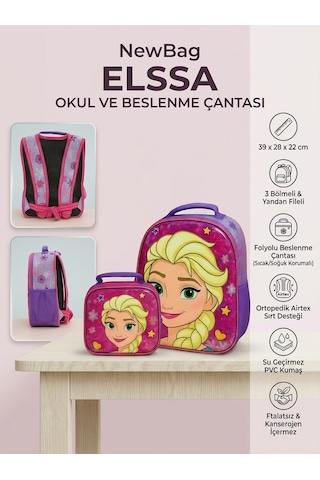 Newbag Kız Elssa Okul ve Folyolu Beslenme Çantası Yeni Sezon