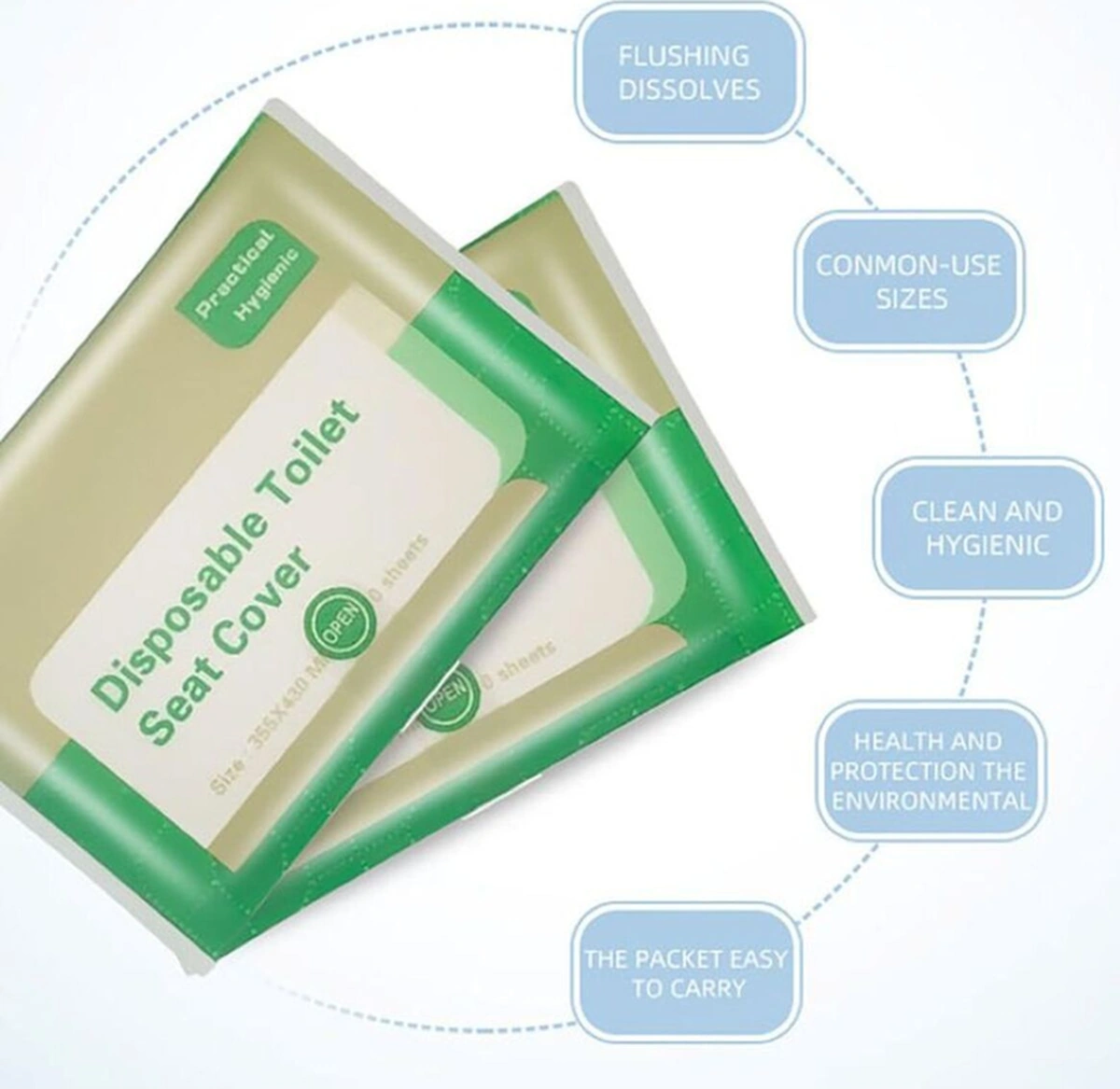 Hijyenik Su Da Çözünebilir Kullan-at Klozet Kapağı Örtüsü 10 Lu Paket