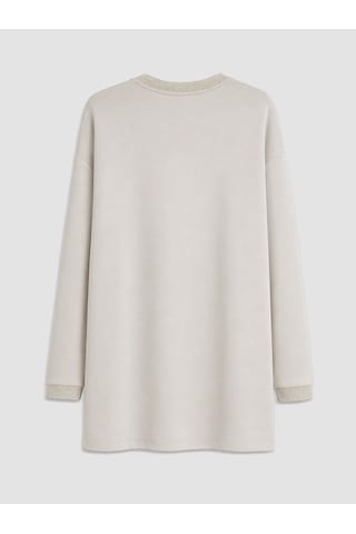 Lcw Everyday Gri Soft Touch Oversize Kadın Sweatshirt Tunik