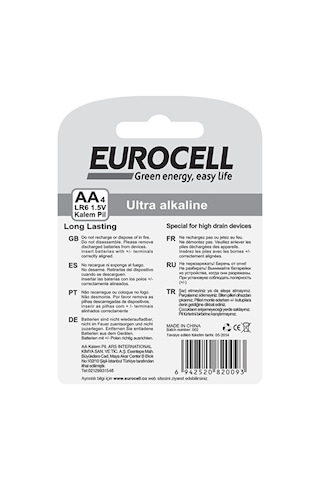 Eurocell Kalem Pil Aa4 Lr6 1.5 V