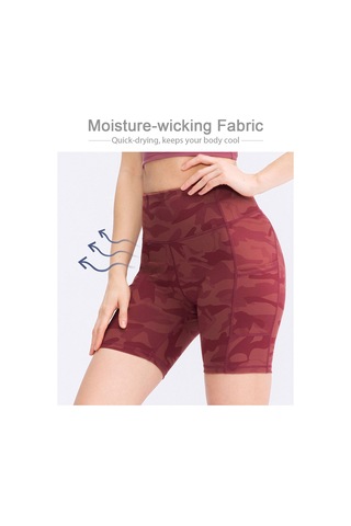 Springsun Kadın Spor Şortu - Yüksek Bel, Nefes Alabilir Kumaş, Yan Cepli, Antrenman Ve Yoga İçin Mor