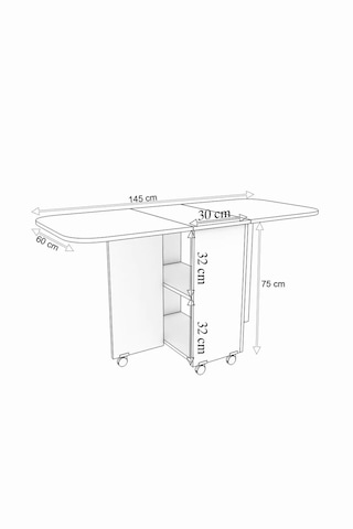 Oval Masa Açılır Katlanır Mdf