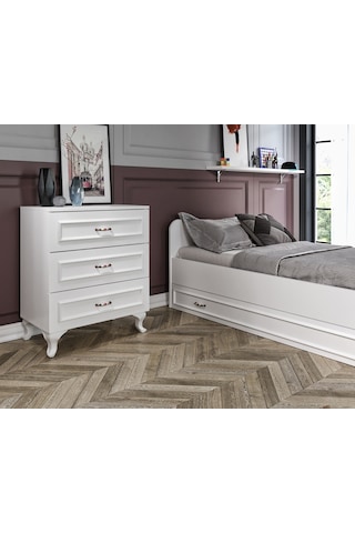 Kznhome Kartopu Country Oda Takımı - 3 Kapılı Gardırop, Şifonyer, Karyola