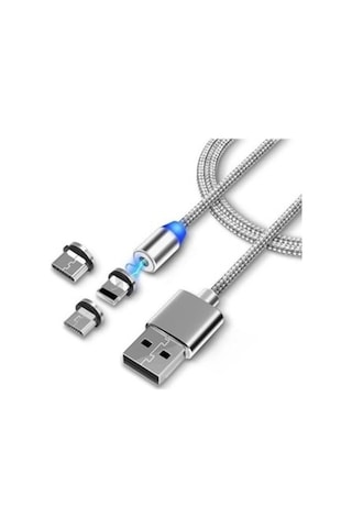 Alfais 4910 Apple iPhone Uyumlu Lightning Micro Usb Type C Mıknatıslı