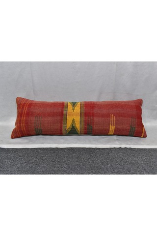 Zehra Abla Halı Yeni El Dokuma Dekoratif Lumbar Kilim Kırlent Yastık Kılıfı 6688 Çok Renkli