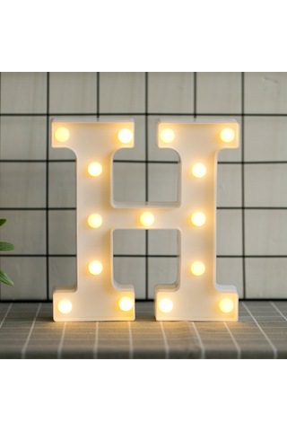 Symbee Led Harf Işıklı Dekoratif Aydınlatma H - Pvc Malzeme, Sıcak Beyaz Işık, Ev/parti/işaretleme Kullanıma Uygun, Pil Gerektirir Pil Dahil Değil Diğer