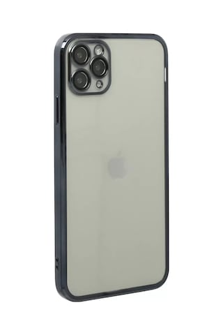 Apple iPhone Uyumlu 11 Pro Kılıf Lensli Silikon - Siyah Çok Renkli