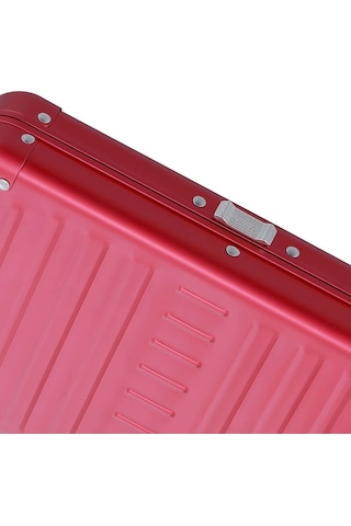 Aleon Vanity Kılıfı 25 Cm Gümüş Alüminyum Omuz Çantası, Hafif, Dayanıklı, Şık Tasarım Pembe