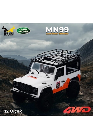 Mn Model Mn99 V2 1/12 Land Rover Defender D90 4wd Rc Model Crawler Offroad Uzaktan Kumandalı Araba Truck Rtr Beyaz+dahili Işık Seti