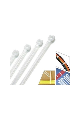 Numerouno Kablo Bağı Plastik Cırt Kelepçe 4.8x200 Mm 20cm 100 Adet Beyaz