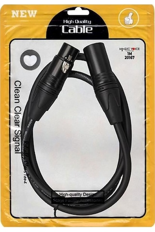 Magicvoice Ld381 1 Metre Canon Xlr Dişi - Canon Xlr Erkek Stereo Plastik Jak Mikrofon Ses Kablosu