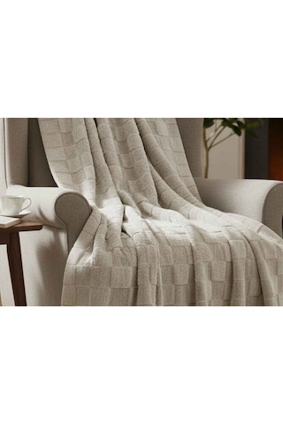 Merinos Fiona Stonecube Soft Battaniye 200x220 Bej