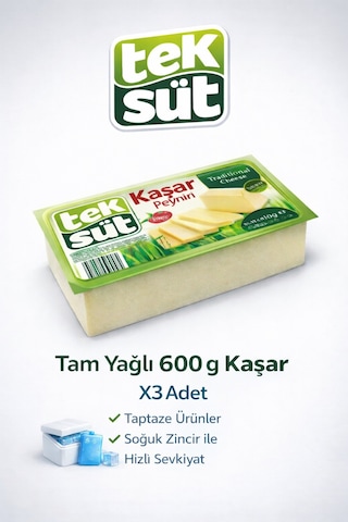 Tam Yağli Kasar 600 Gr X 3 Adet