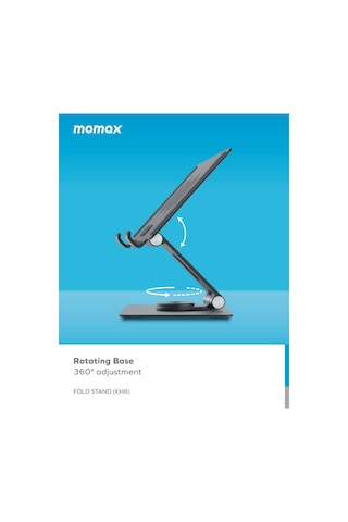Momax KH5L1 Katlanır Dönebilen Telefon - Tablet Standı Titanyum
