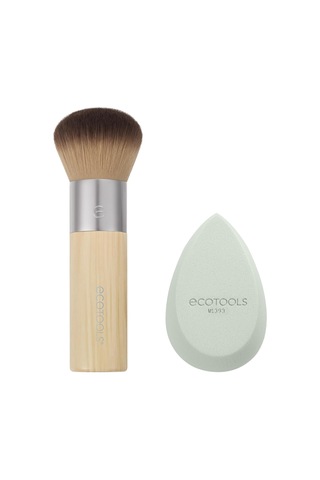 Lexroo Blend + Blur Makyaj Fırçası Ve Sünger Duo, Makyaj Blender Sünger Ve Fondöten Fırçası