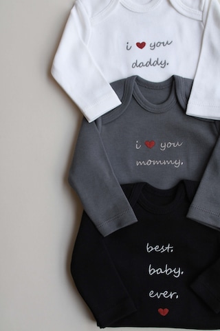 3lü Nakışlı Çıt Çıtlı Uzun Kollu Body Zıbın Set Model 7 Siyah