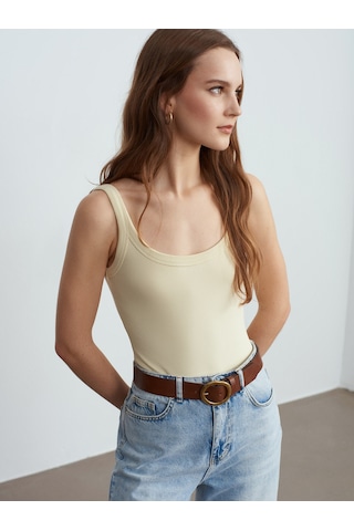 Dilvin 21053 Askılı Bodysuit-açık Sarı Açık Sarı