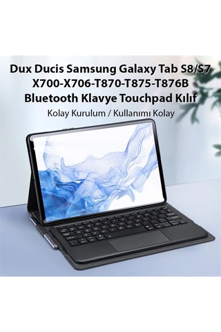 Dux Ducis Sm Galaxy Uyumlu Tab S8/s7 Bluetooth Klavye Touchpad Kılıf X700-x706-t870-t875-t876b- 5775