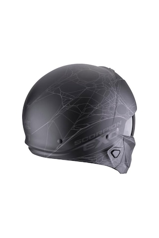 Scorpion Exo Combat 2 Spider Web Modüler Motosiklet Kaskı Mat Siyah Gümüş - Gümüş