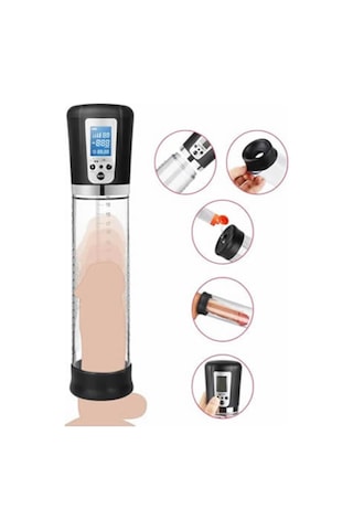 Hızlı Express Passion Pump Usb Şarjlı Led Ekranlı 4 Titreşimli Tam Otomatik Penis Pompası