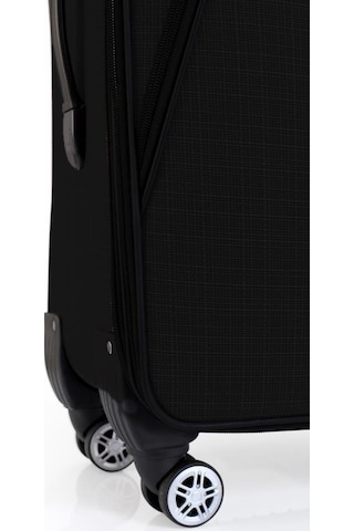 Büyük Boy 4 Teker Kumaş Valiz Siyah 1081