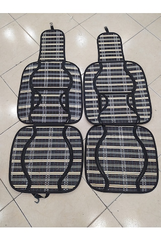 Oto Hasır Bambu Minder Ön İkili Takım Bel Destekli Terletmez Wf-1819