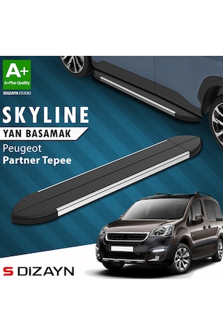 S-dizayn Peugeot Partner 2 Tepee Skyline Krom Yan Basamak 193 Cm 2008-2018 A+ Kalite