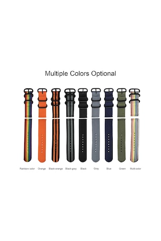 Konesam 18mm Turuncu Nilon Kumaş Saat Kordonu - Evrensel Kullanimlı Kanca Tipi Saati Takimlari