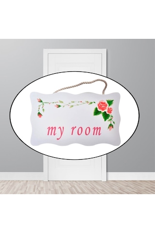 Buffer Decotown My Room Benim Odam Dekoratif Çiçek Desenli Kapı Askısı Diğer