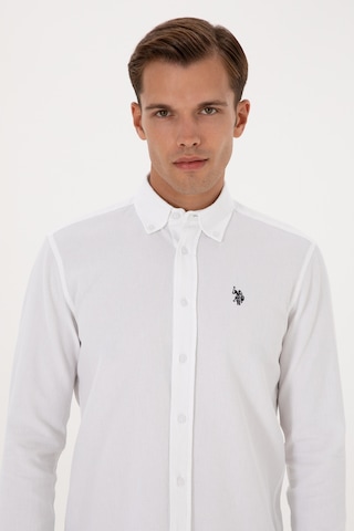 U.s. Polo Assn. Erkek Beyaz Gömlek Desenli 50308611-vr013 Beyaz