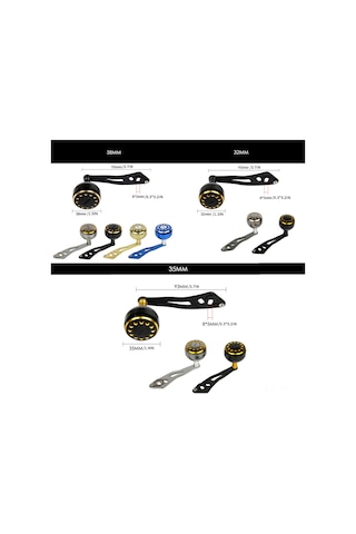 Jeehugo Metal Baitcasting Makineye Uyumlu 38mm Altın Metal Toplu Tek Kollü Manivela, 8 5mm Bağlantı, Dayanıklı Konstruksiyon