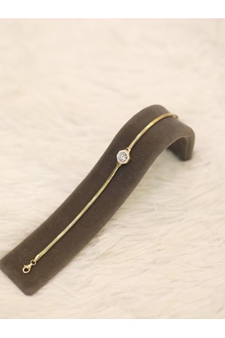 14 Ayar Altın Beyaz Baget Bileklik Altın