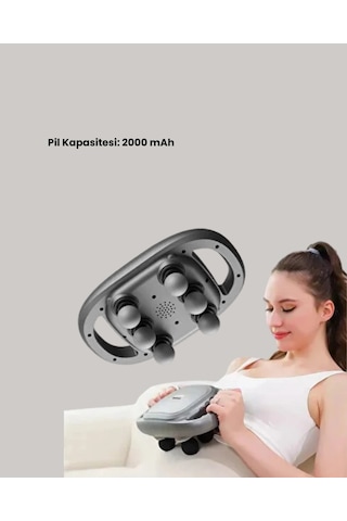 2000 Mah Şarjlı Masaj Tabancası 6 Başlık Ayarlı Güçlü Masaj Cihazı Çok Renkli