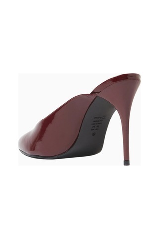 Schutz 100mm Stiletto Topuklu Patent Deri Almond-toe Mules, Günlük Ve Gece Şıklığı Bordo