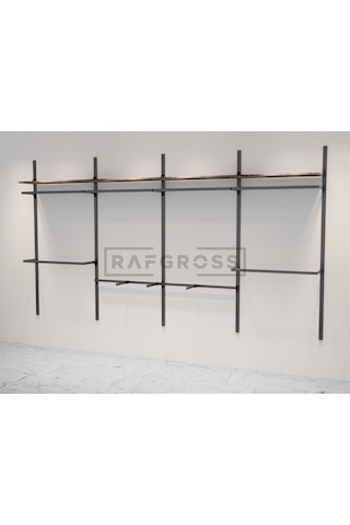 Mağaza Raf Sistemi, Askılık Sistemi, Butik Rafı, Mağaza Stand, Siyah - Lidya