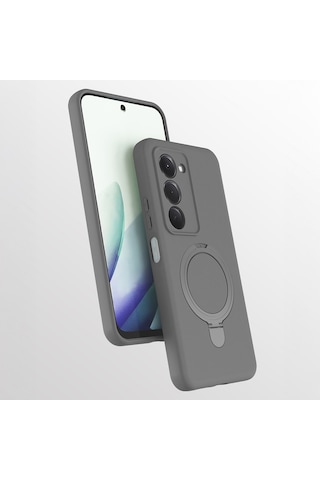 Xiaomi Redmi 15 Kılıf M-safe Şarj Özellikli Standlı Mkst Samara Kapak - Pembe Pembe