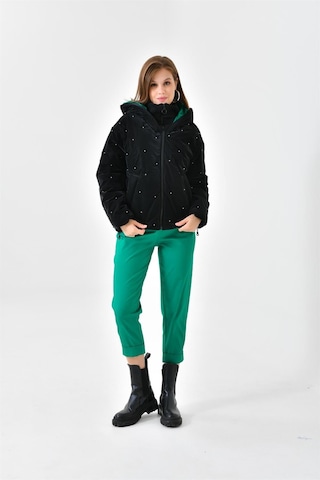 Ftz Women Kadın İnci Detaylı Mont Siyah Rbn4047-siyah Siyah