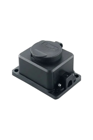 Youmex Siyah Ip54 Su Geçirmez Dış Mekan Fantezi, 16a 3500w, Toprak Bağlantılı, Kauçuk Gövde, Avrupa Standartı