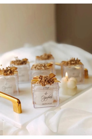 Bernami Biblo Pinterest Düğün/nişan/söz/sünnnet/kına Hediyelikleri / Özel Düğün Lüks Mini Çiçekli Bubble Mum - 10 Adet