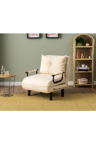 Pafu Sento Tekli Katlanır Yataklı Koltuk - Soho Krem Krem