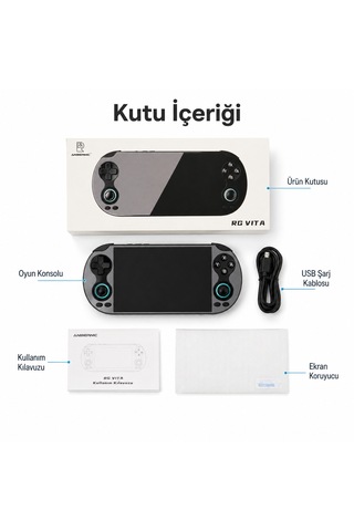 Rg Vıta El Oyun Konsolu 5.46 İnç Ips Dokunmatik Ekran Android 12, Taşınabilir Retro Atari Oyun Cihazı