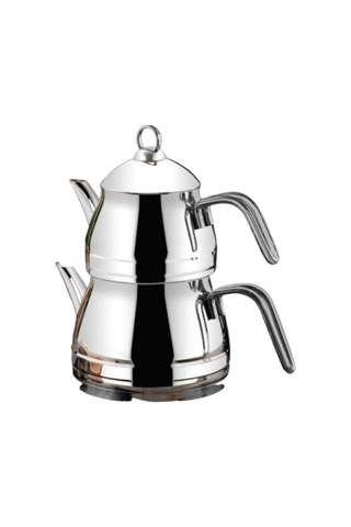 Özlife Roma Aile Boyu Çaydanlık Takımı Sade 1 Lt / 2 Lt - 1016 Gri