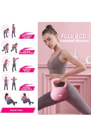 Valkyrie 8kg Soft Kettlebell Yumuşak Tabanlı Metal Kumlu Ses Yapmaz Darbeye Dayanıklı Çift El Ağırlık