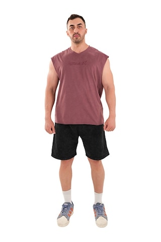 Kingsize Nutrition Kingsize Darksteel Antik Yıkamalı Kolsuz T-shirt Bordo