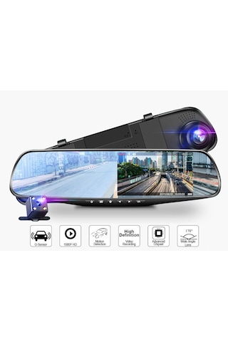 Kingwin 2 Kameralı Geri Görüş Kamerası Yol Kayıt 1080p Hd