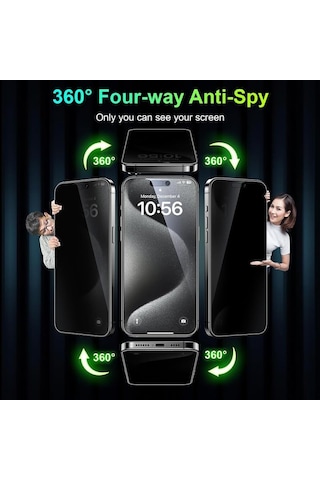 Apple Uyumlu iPhone 16 Plus İle Hayalet Gizlilik Filtreli Privacy 5d Cam Ekran Koruyucu