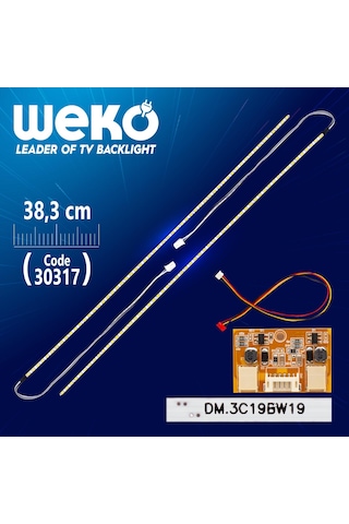 19'' Inch 38.3 Cm 54 Ledli 12v Universal Monitör E-led Çift Led-sürücü-kablo Takımı Wk-0140