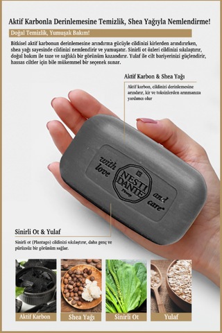 Nesti Dante Luxury Black Aktif Karbon Vegan Gözenek Arındırıcı Sabun 250 G