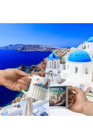 Yunanistan Kupa Bardak 2 Adet Seyahat Hatıra Greece Mug